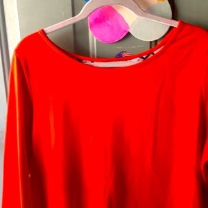 Crown and Ivy orange and blue blouse with zipper on back size 1X